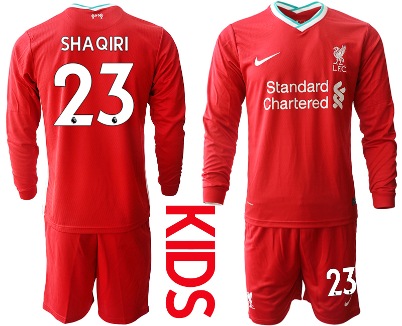2021 Liverpool home long sleeves Youth #23 soccer jerseys->youth soccer jersey->Youth Jersey